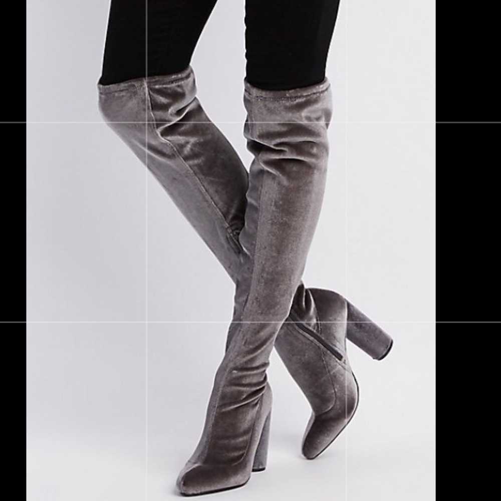 NWT velvet over the knee boots